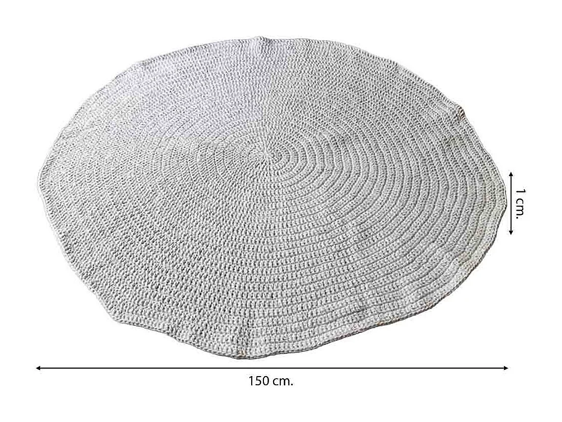 Alfombra redonda trenzada blanca d150x1h cm