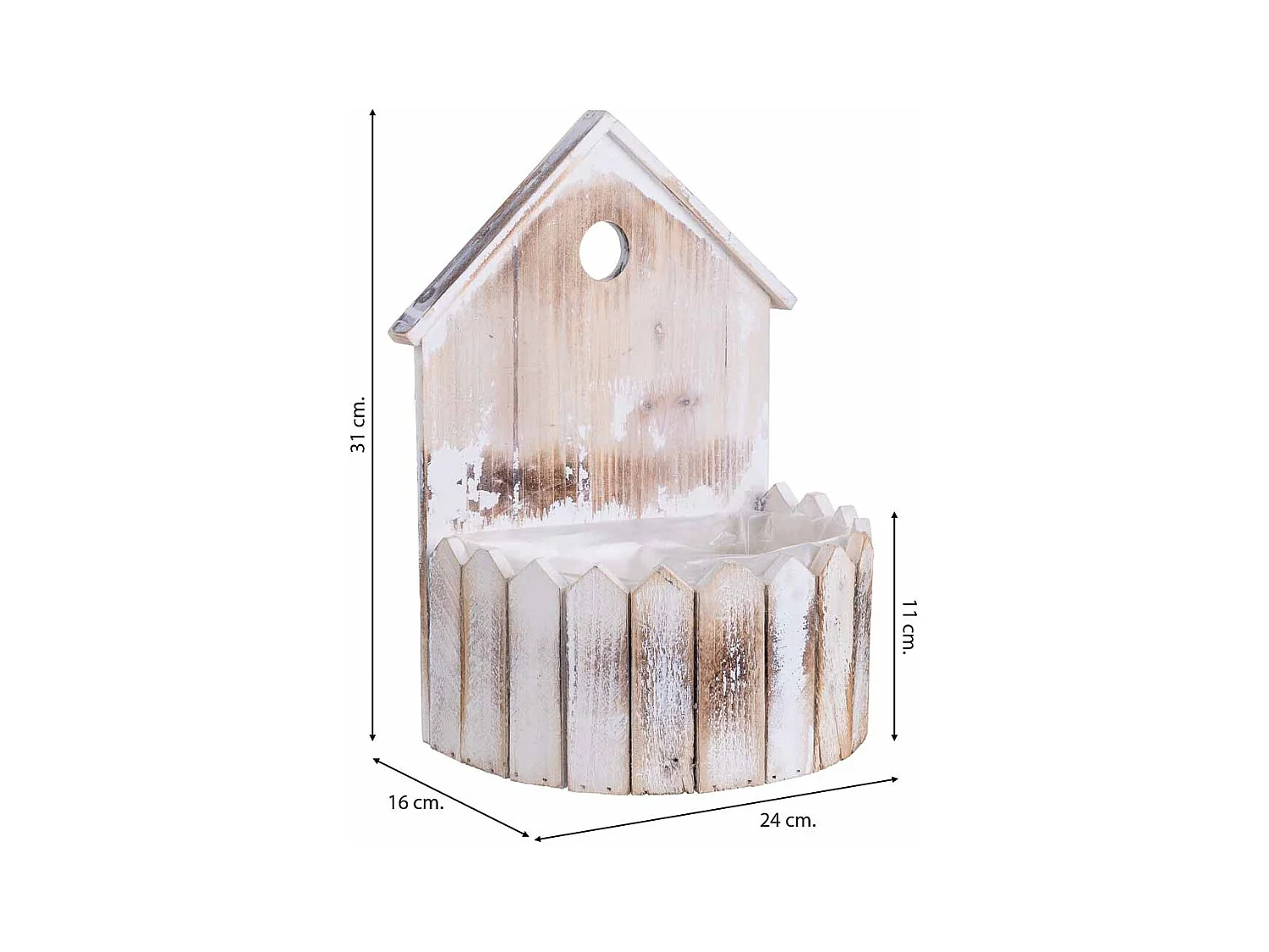 Support rond en bois 24 x 16 x 31 cm H