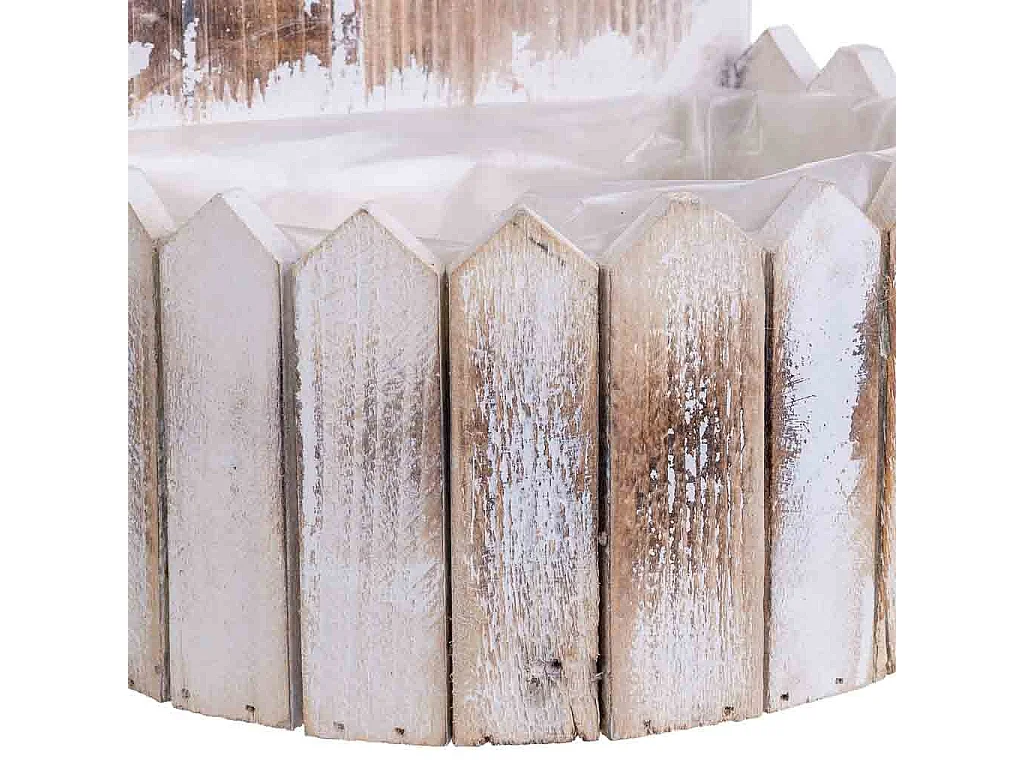 Soporte macetero de Madera redondo 24x16x31/11h cm