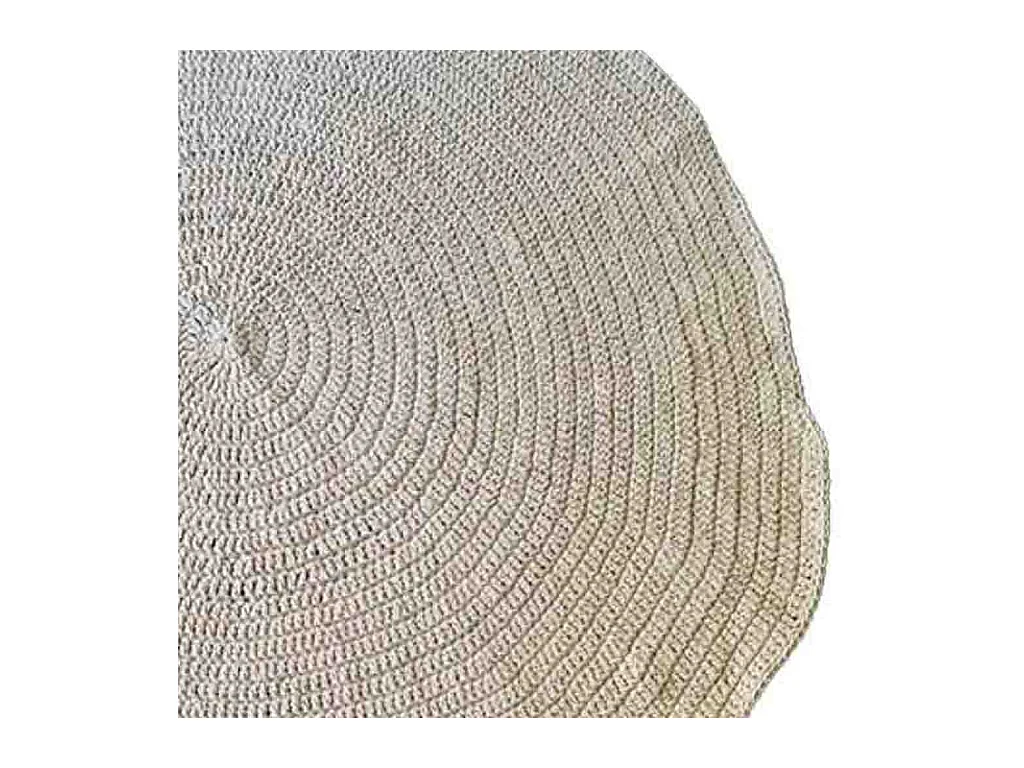 Tapis rond tressé beige D150x1h cm