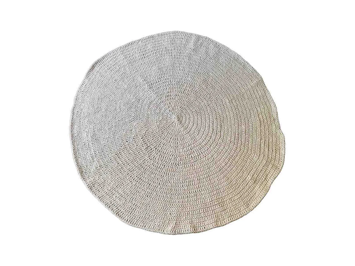 Tapis rond tressé beige D150x1h cm