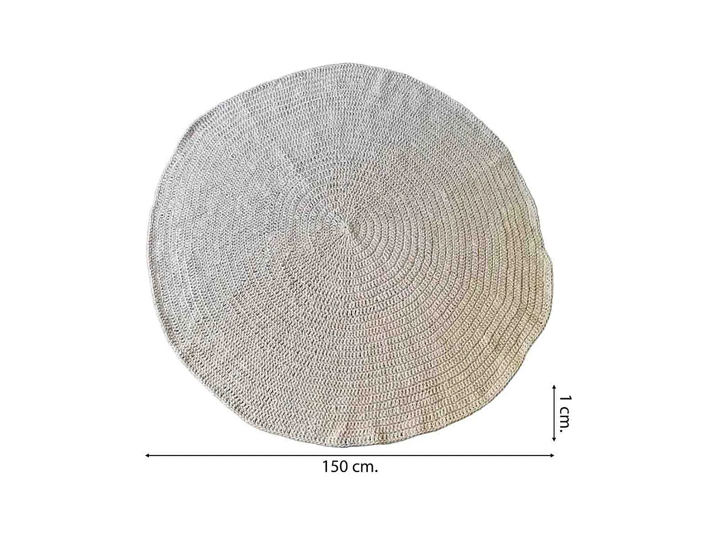 Tapis rond tressé beige D150x1h cm