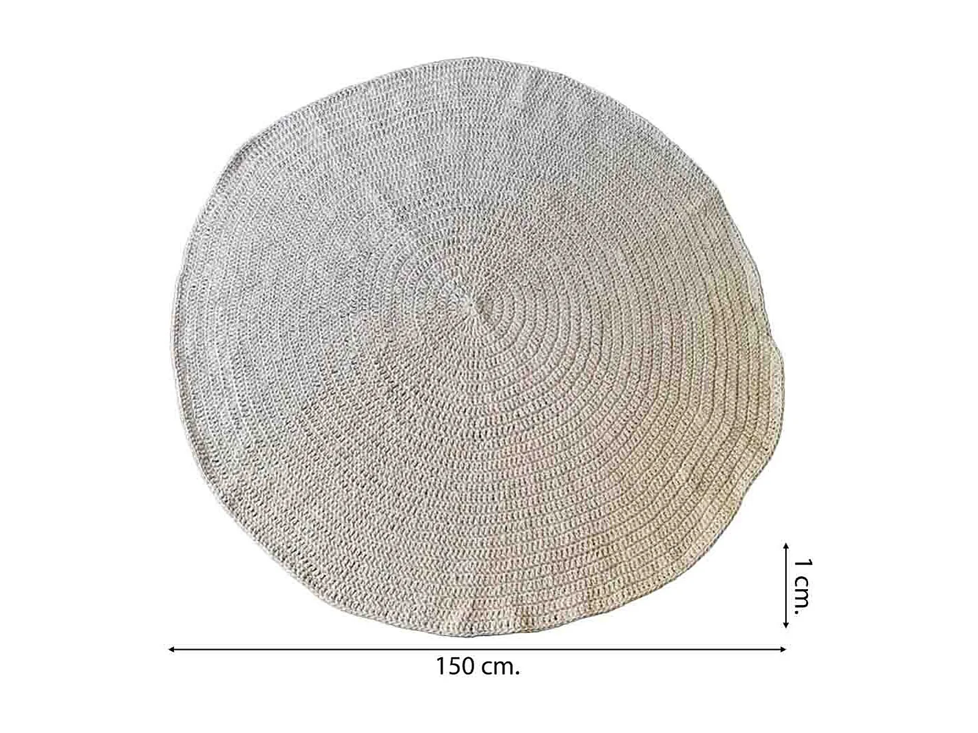 Alfombra redonda trenzada beige d150x1h cm