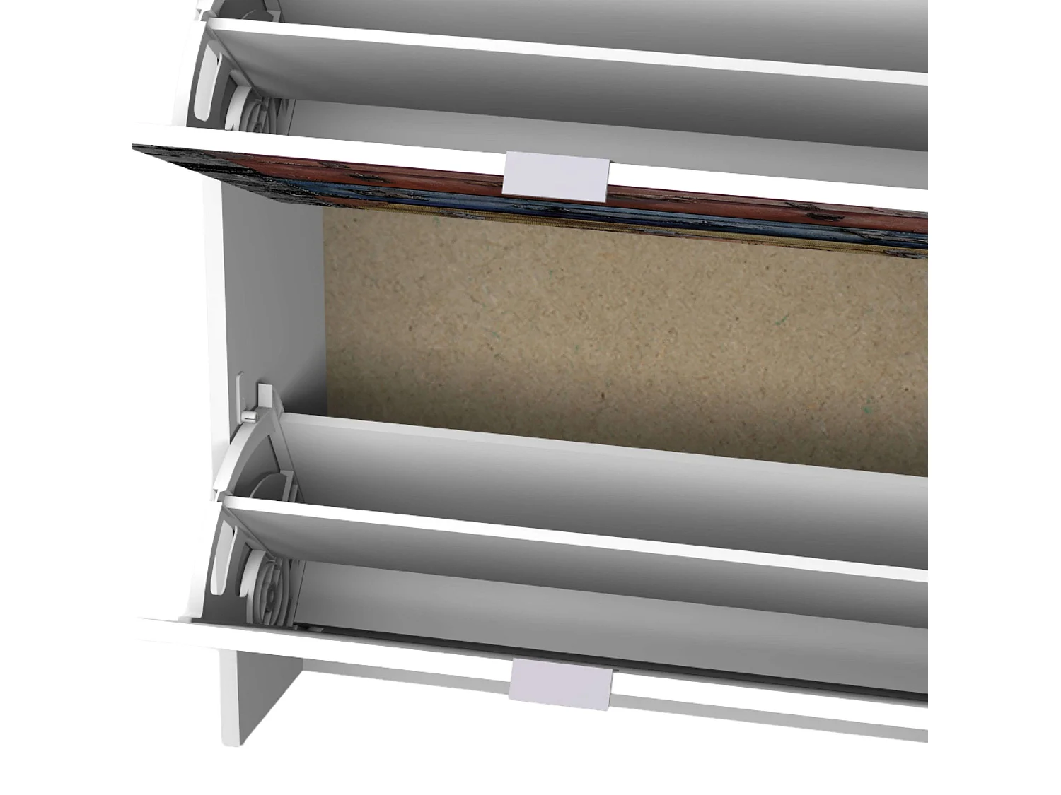 Zapatero Suitcase 3 Puertas c/Impresión Blanco Moderno 117x60x24 cm