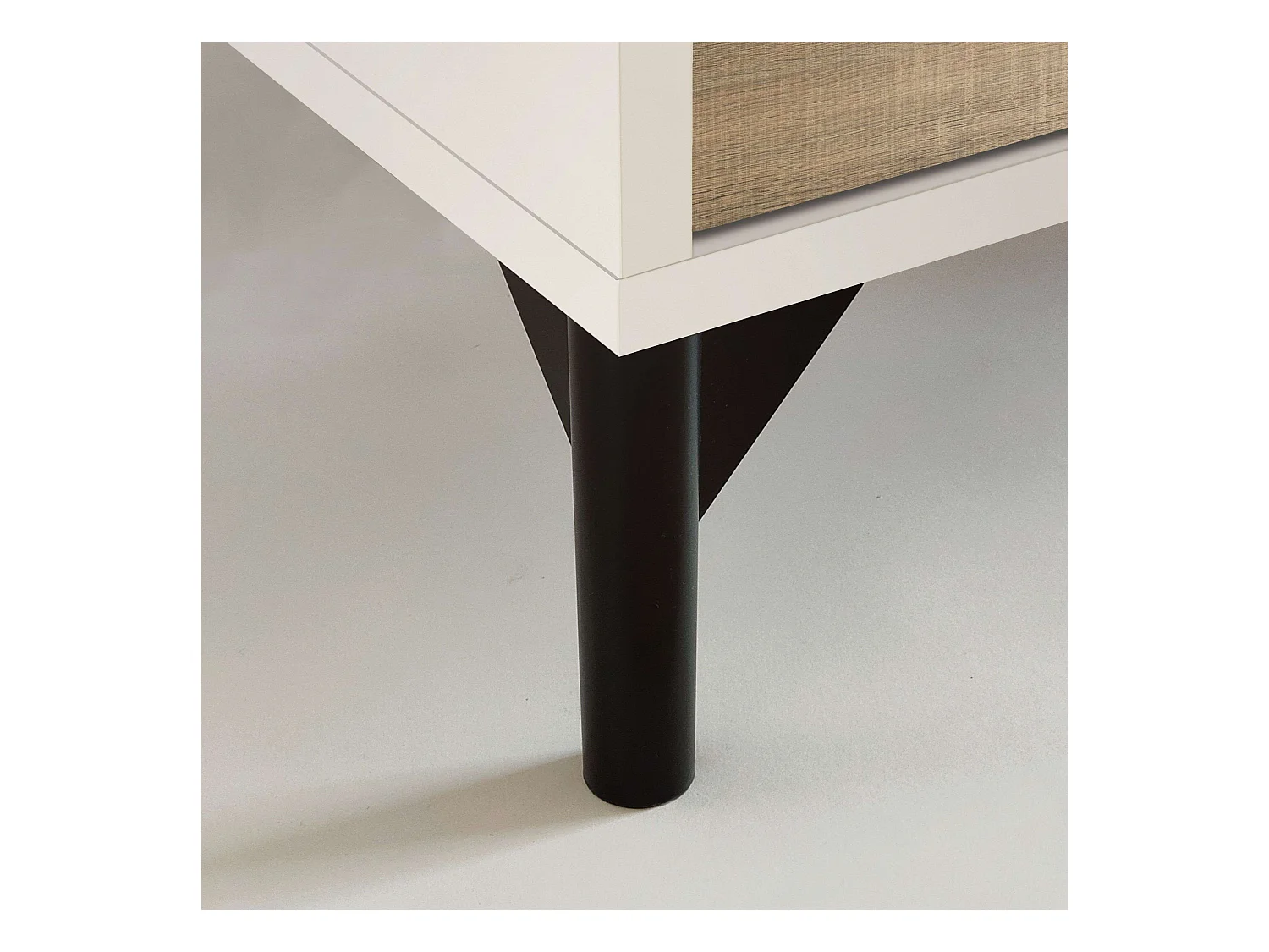 Étagère à chaussures Tokio 4 portes 5 étagères Chêne blanc mat 101 cm