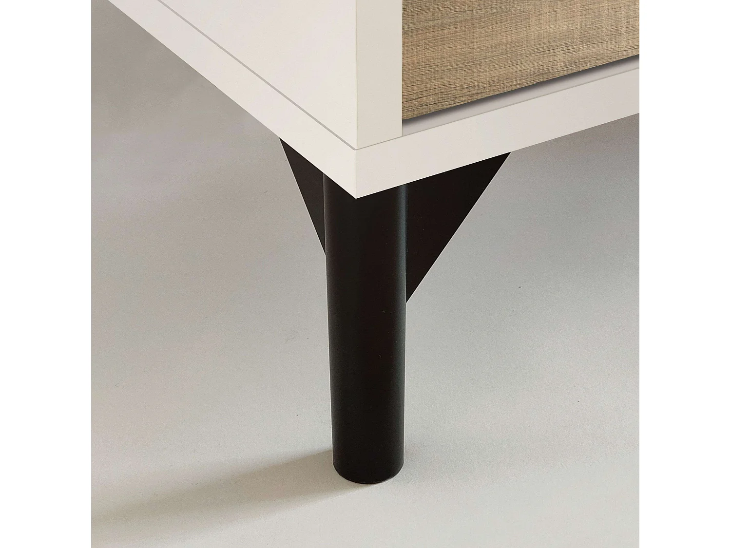 Étagère à chaussures Tokio 4 portes 5 étagères Chêne blanc mat 101 cm