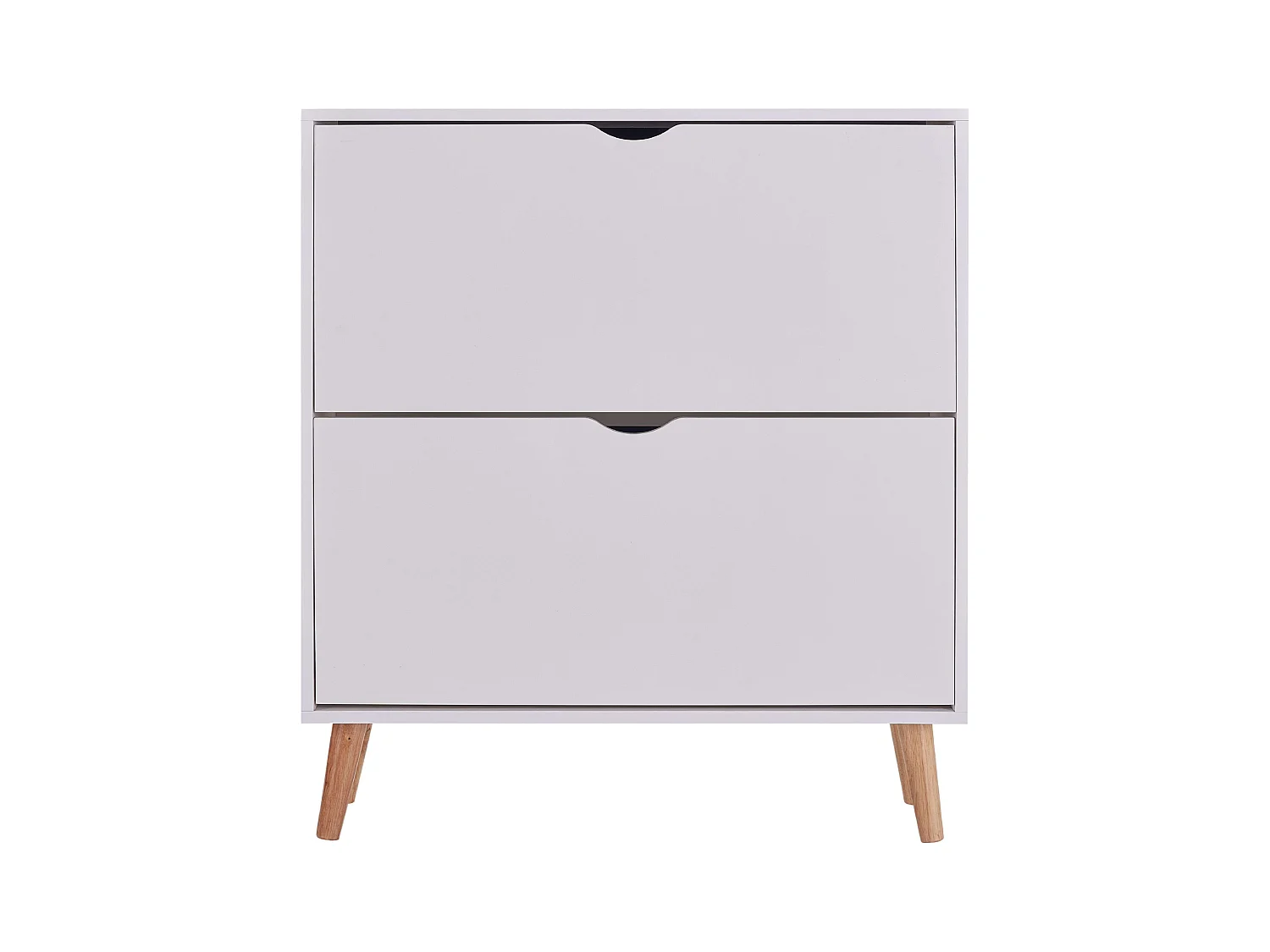 Meuble à chaussures Fiano blanc, 2 étagères nordiques, couloir, 80 x 92 x 24 cm