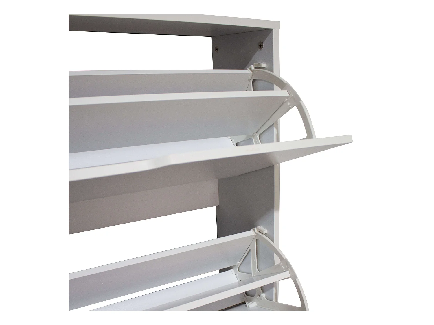 Meuble à chaussures Fiano blanc, 2 étagères nordiques, couloir, 80 x 92 x 24 cm