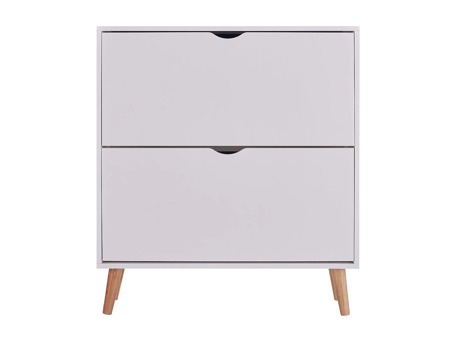 Meuble à chaussures Fiano blanc, 2 étagères nordiques, couloir, 80 x 92 x 24 cm