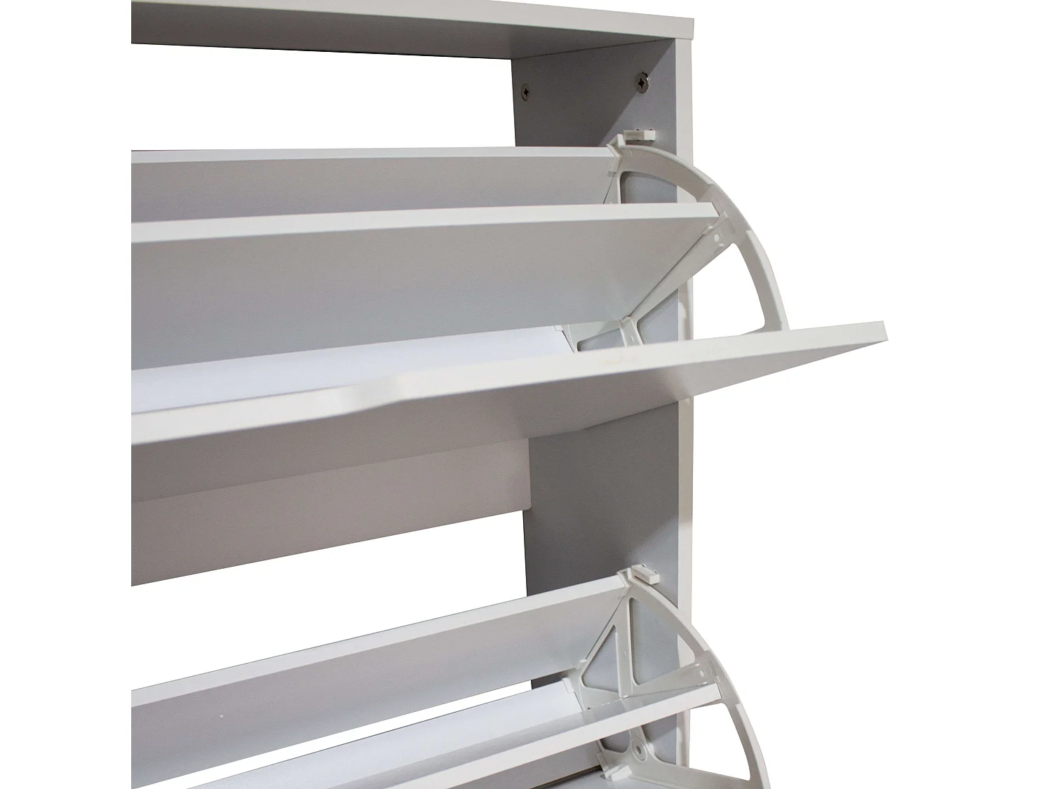 Meuble à chaussures Fiano blanc, 2 étagères nordiques, couloir, 80 x 92 x 24 cm