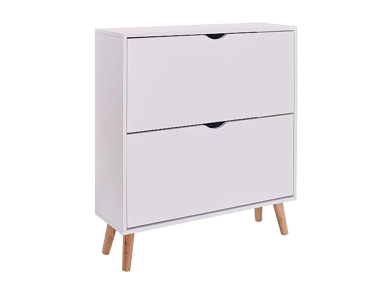 Sapateira Fiano Branca, 2 Prateleiras Nórdicas, Corredor, 80x92x24 cm