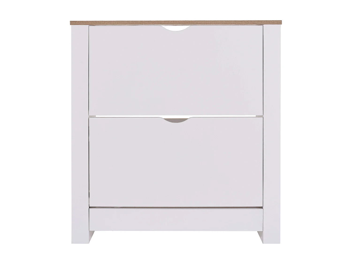 Zapatero Tivoli 2 trampones 1 cajón abatibles melamina blanco 81x74x24 cm