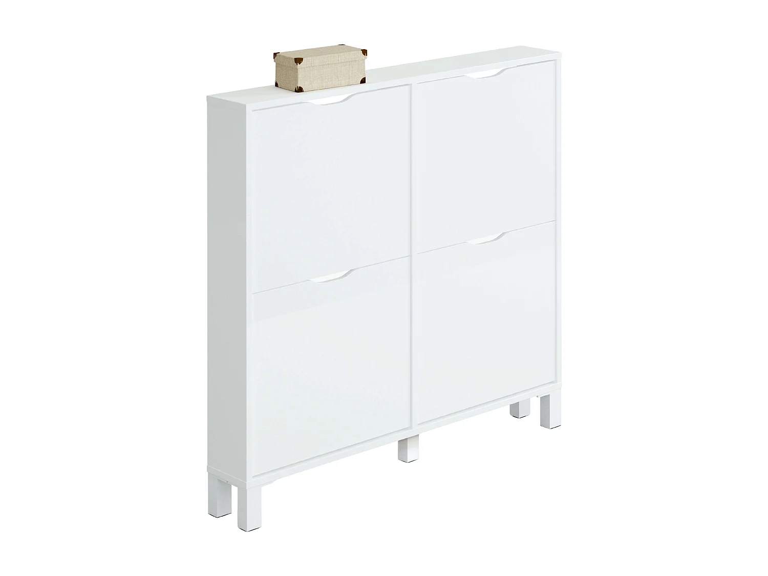 Sapateira Mary Narrow White para corredor, 97x98x17 cm