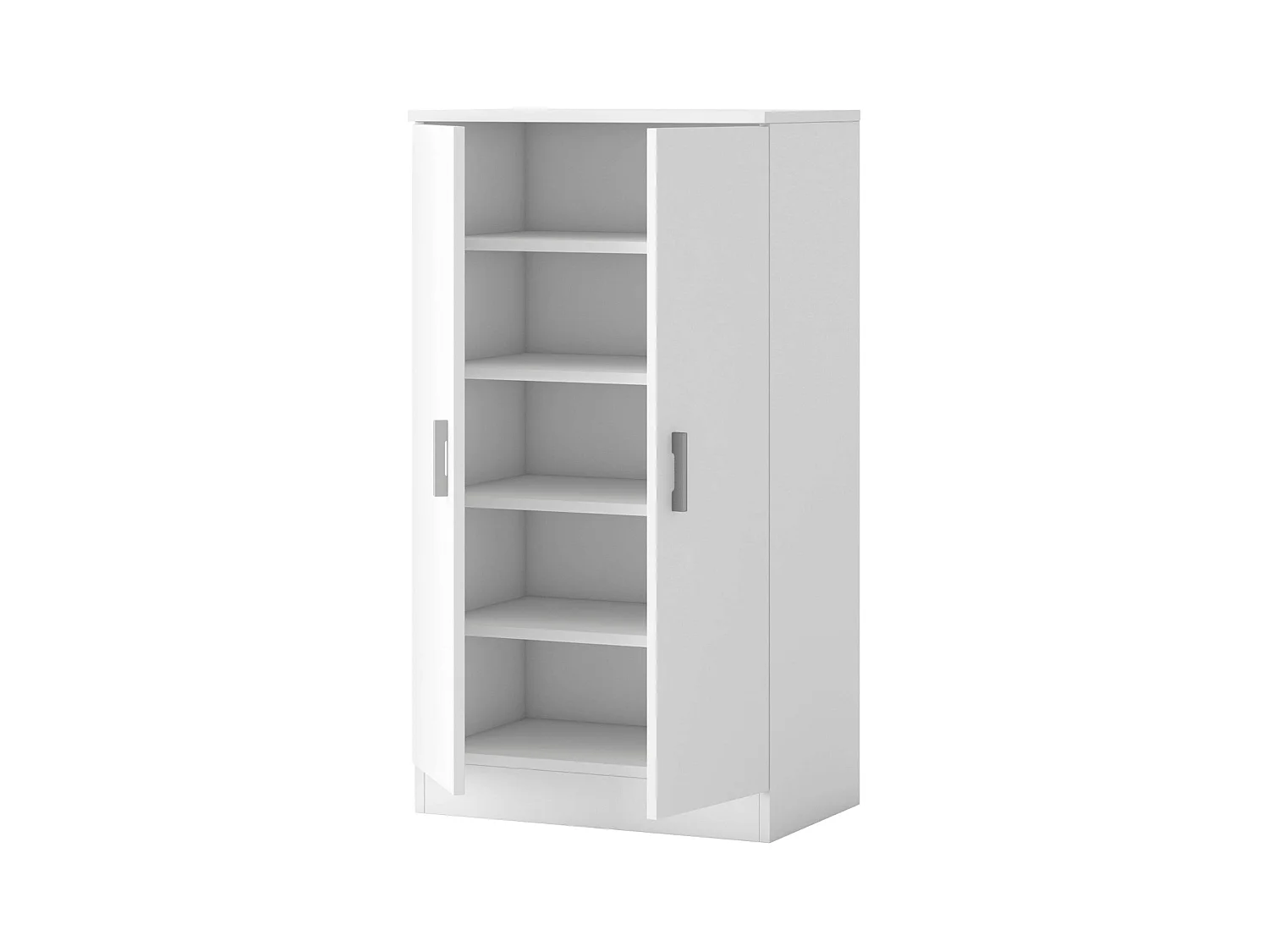 Meuble à chaussures de couloir Rhin, armoire moderne blanche mate