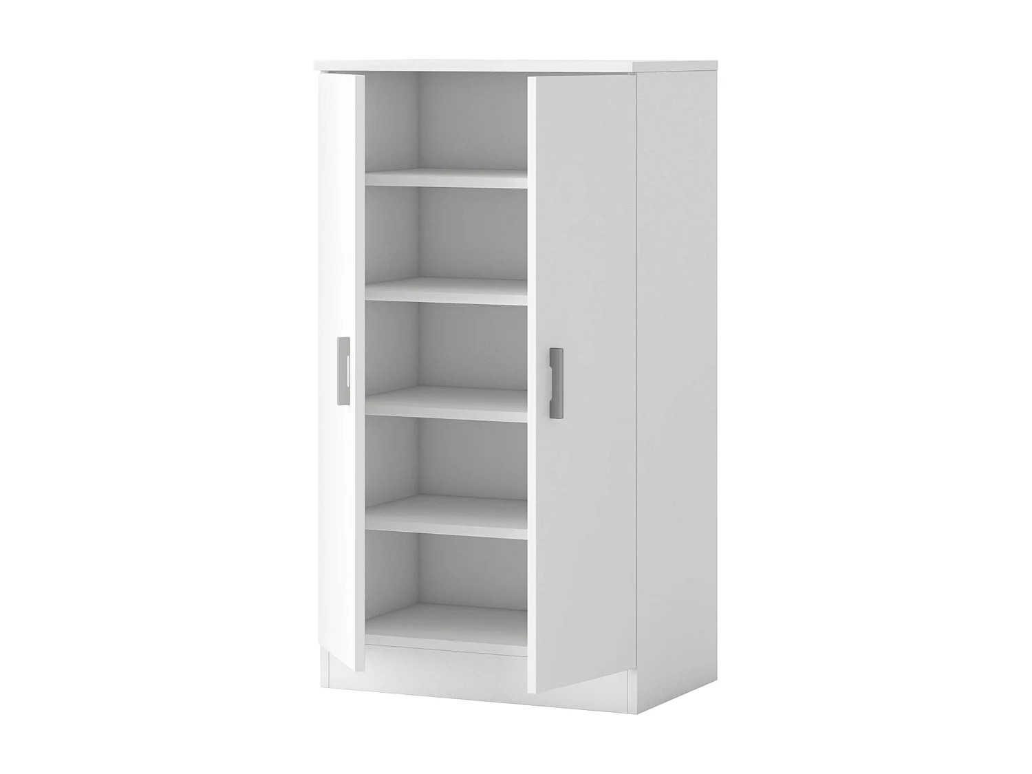 Meuble à chaussures de couloir Rhin, armoire moderne blanche mate
