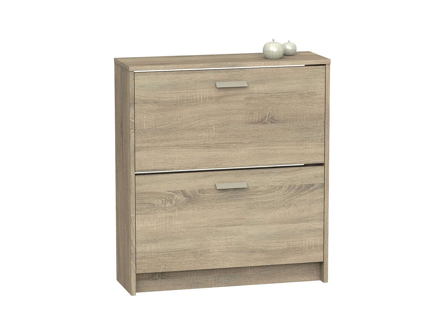 Meuble à chaussures 2 portes Tibet, suspendu, chêne cambrien, 82x74x25 cm