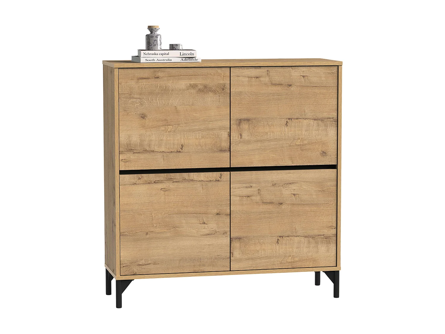 Zapatero Tokio 4 Puertas 5 Baldas Mueble Pasillo Roble Gold 101 cm