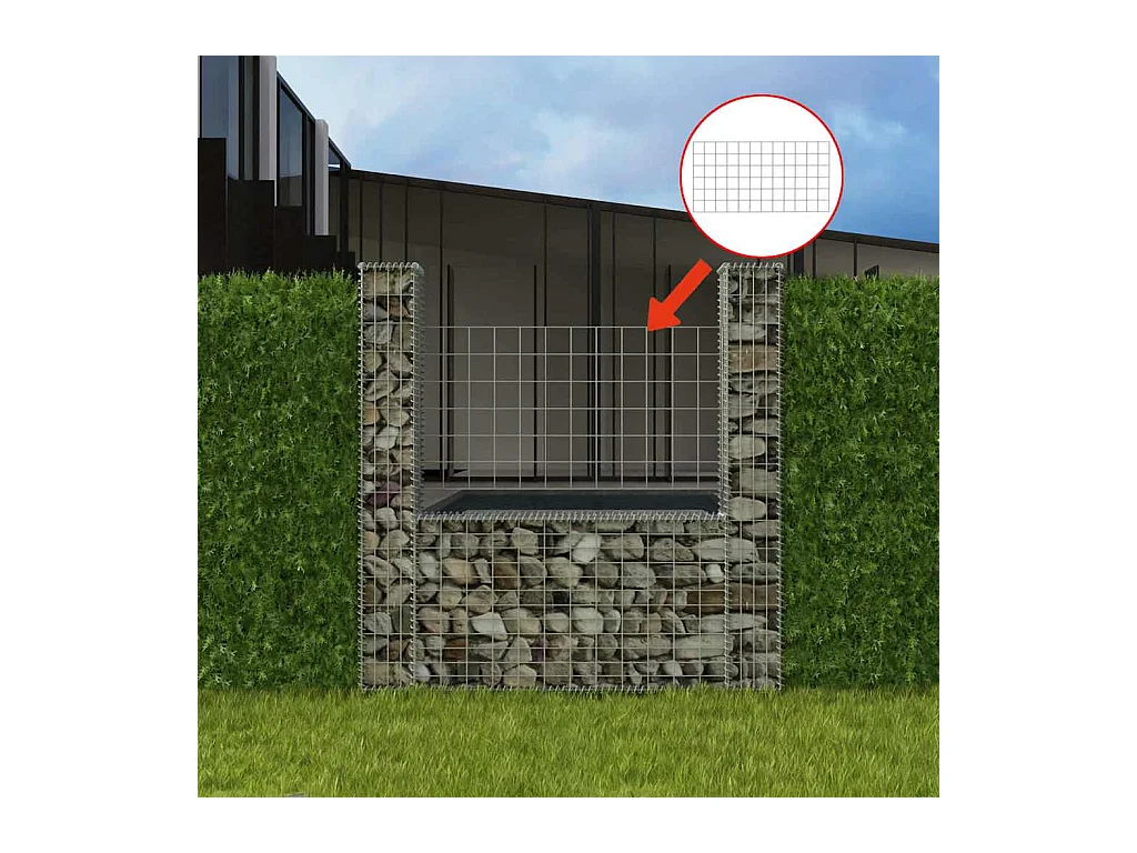 Panier de gabion-Mur en gabion en forme de U Acier galvanisé 160x20x150 cm