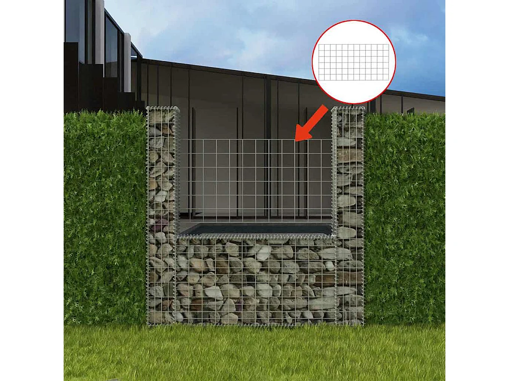 Panier de gabion-Mur en gabion en forme de U Acier galvanisé 160x20x150 cm