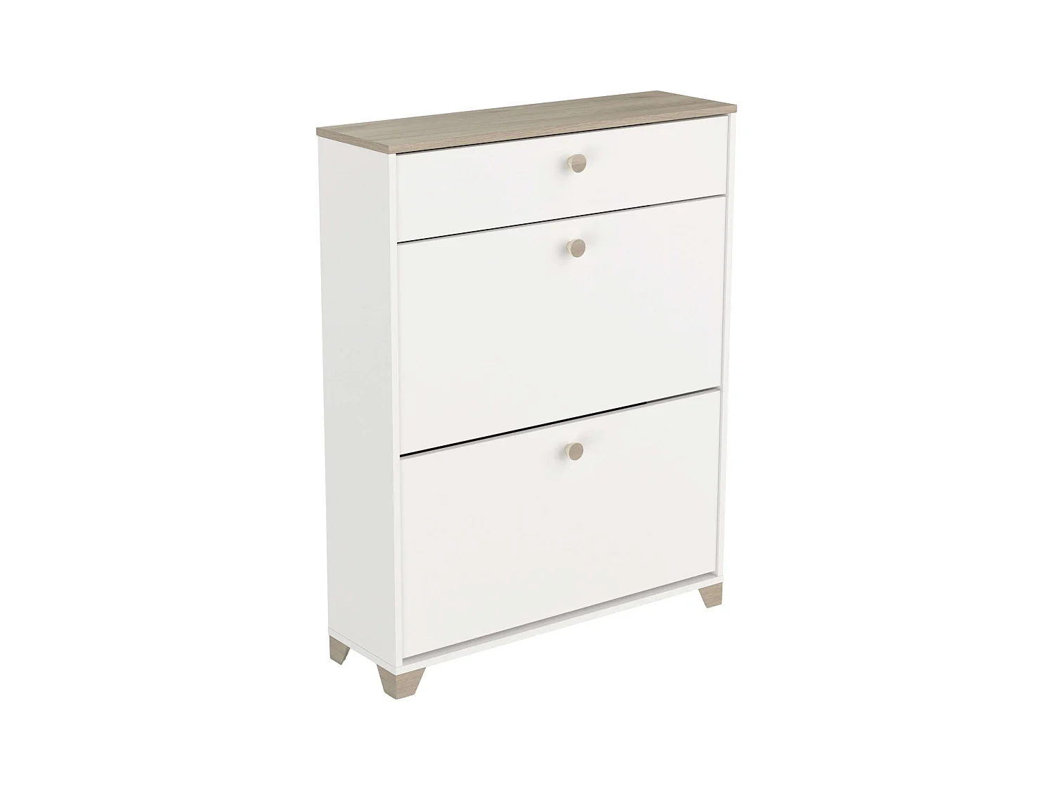Sapateira Kronberg Branco e Carvalho 81x104x24 cm Corredor/Recepção
