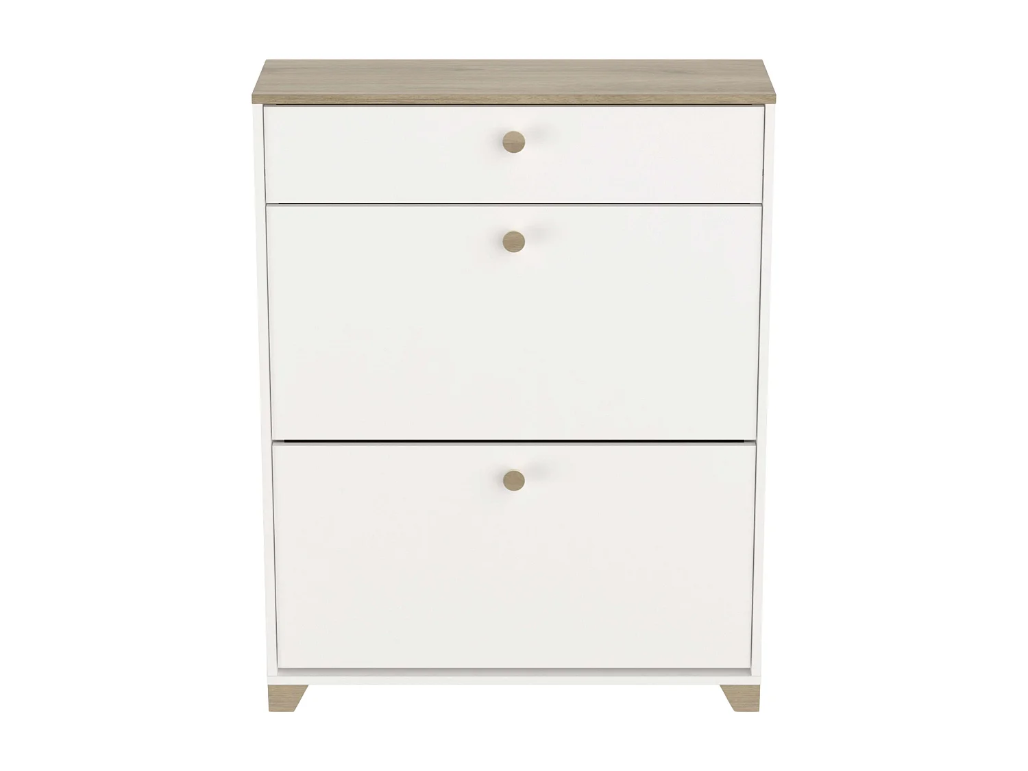 Sapateira Kronberg Branco e Carvalho 81x104x24 cm Corredor/Recepção