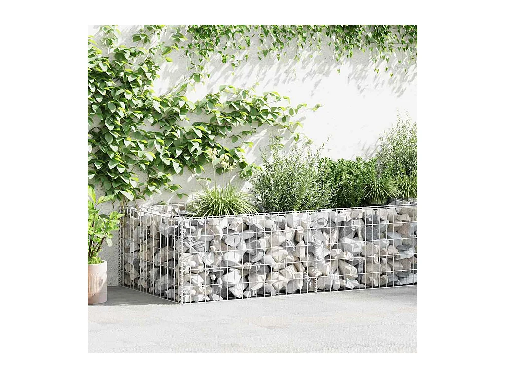 Jardinière-Bac à fleurs-Pot de fleurs à gabion Acier galvanisé 180x90x50 cm