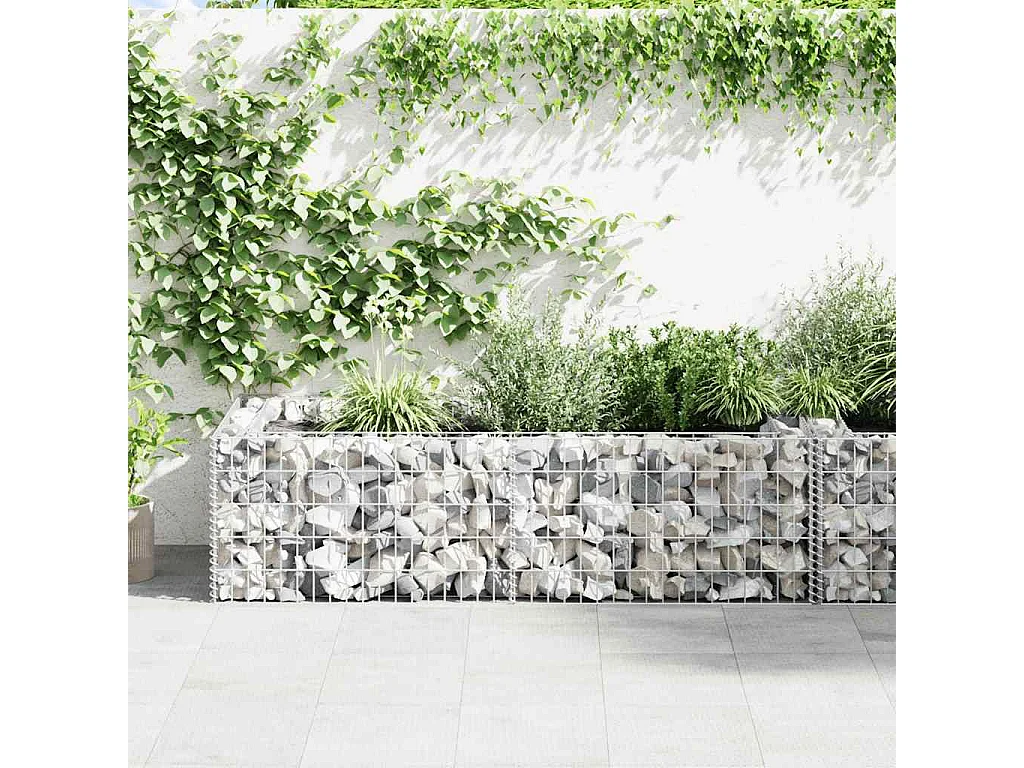 Jardinière-Bac à fleurs-Pot de fleurs à gabion Acier galvanisé 180x90x50 cm