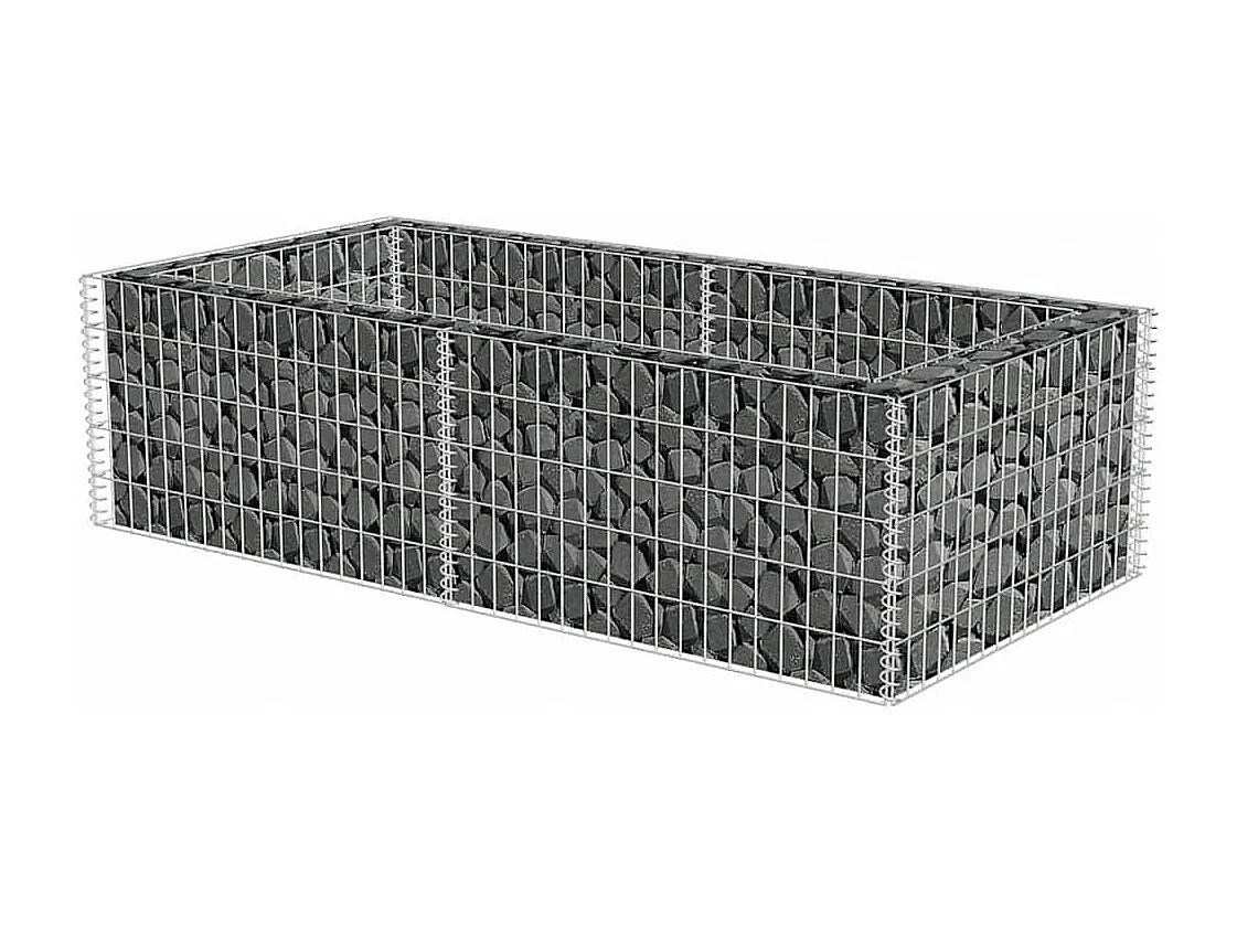Jardinière-Bac à fleurs-Pot de fleurs à gabion Acier galvanisé 180x90x50 cm