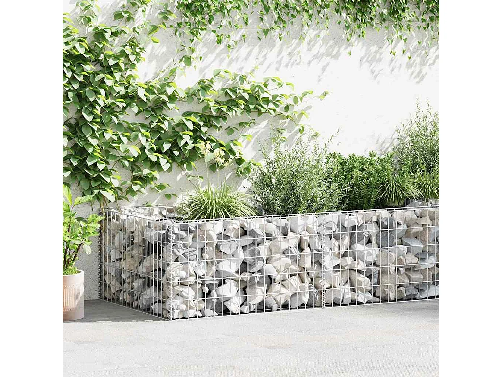 Jardinière-Bac à fleurs-Pot de fleurs à gabion Acier galvanisé 180x90x50 cm