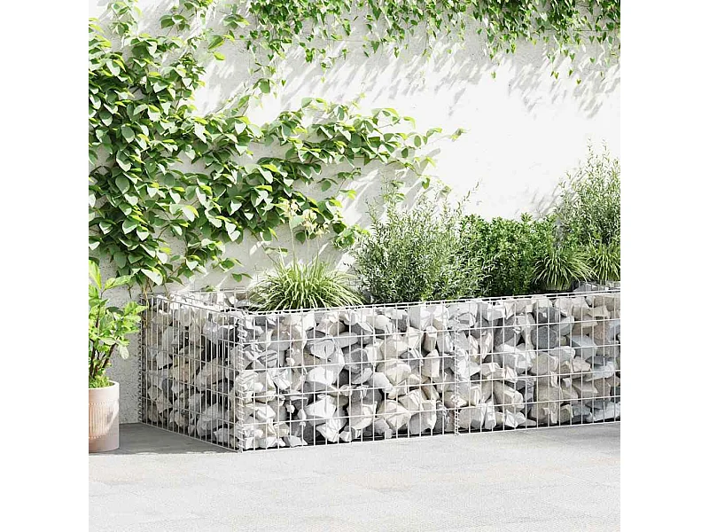 Jardinière-Bac à fleurs-Pot de fleurs à gabion Acier galvanisé 180x90x50 cm