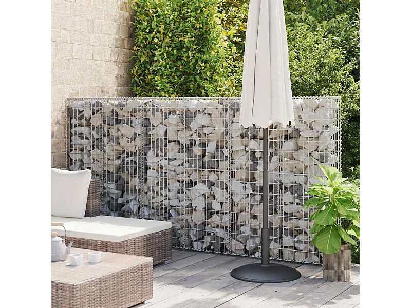 Panier de gabion-Mur en gabion avec couvercle Fil galvanisé 150x100x30 cm
