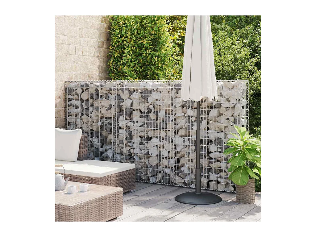 Panier de gabion-Mur en gabion avec couvercle Fil galvanisé 150x100x30 cm
