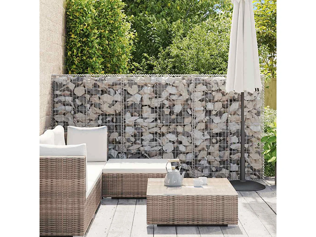Panier de gabion-Mur en gabion avec couvercle Fil galvanisé 150x100x30 cm