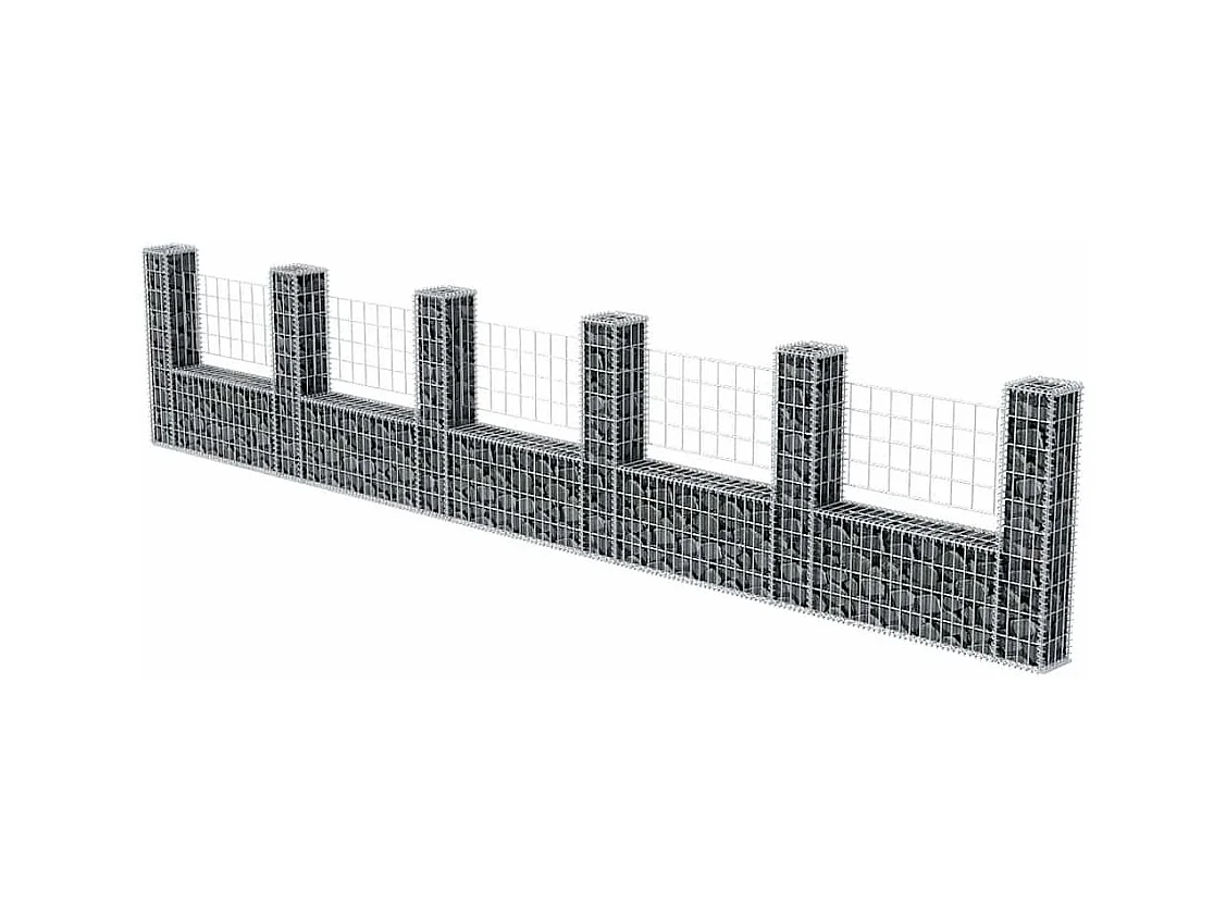 Panier de gabion-Mur en gabion en forme de U Acier galvanisé 570x20x100 cm