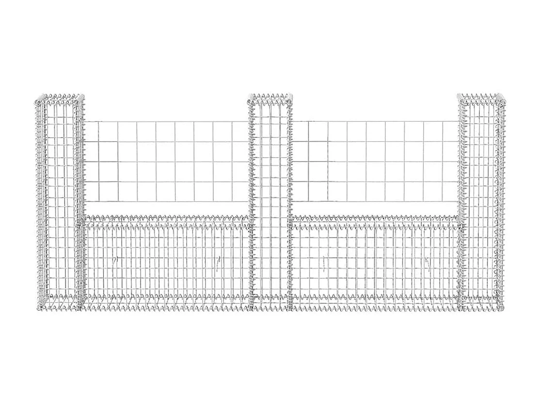 Panier de gabion-Mur en gabion en forme de U Acier galvanisé 240x20x100 cm
