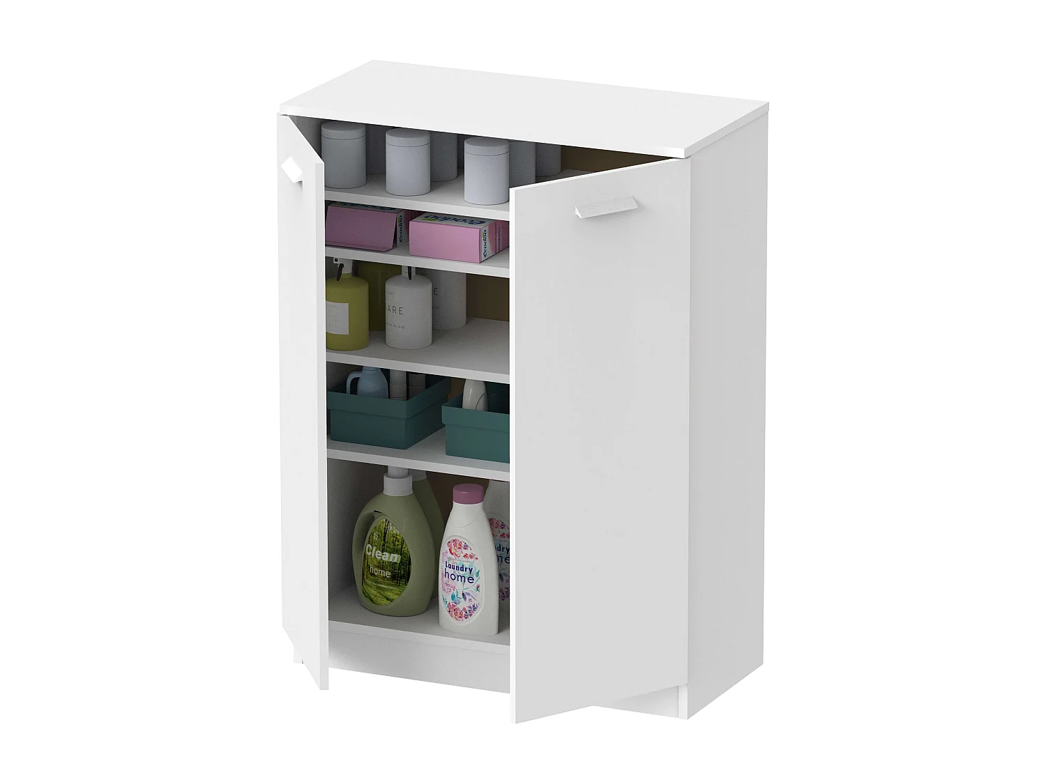 Meuble à chaussures polyvalent, meuble auxiliaire, blanc, 101 x 74 x 37 cm