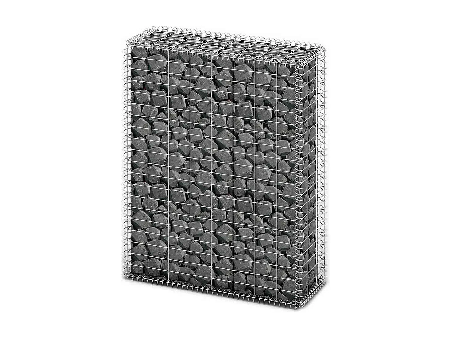 Panier de gabion-Mur en gabion avec couvercle Fil galvanisé 100x80x30 cm