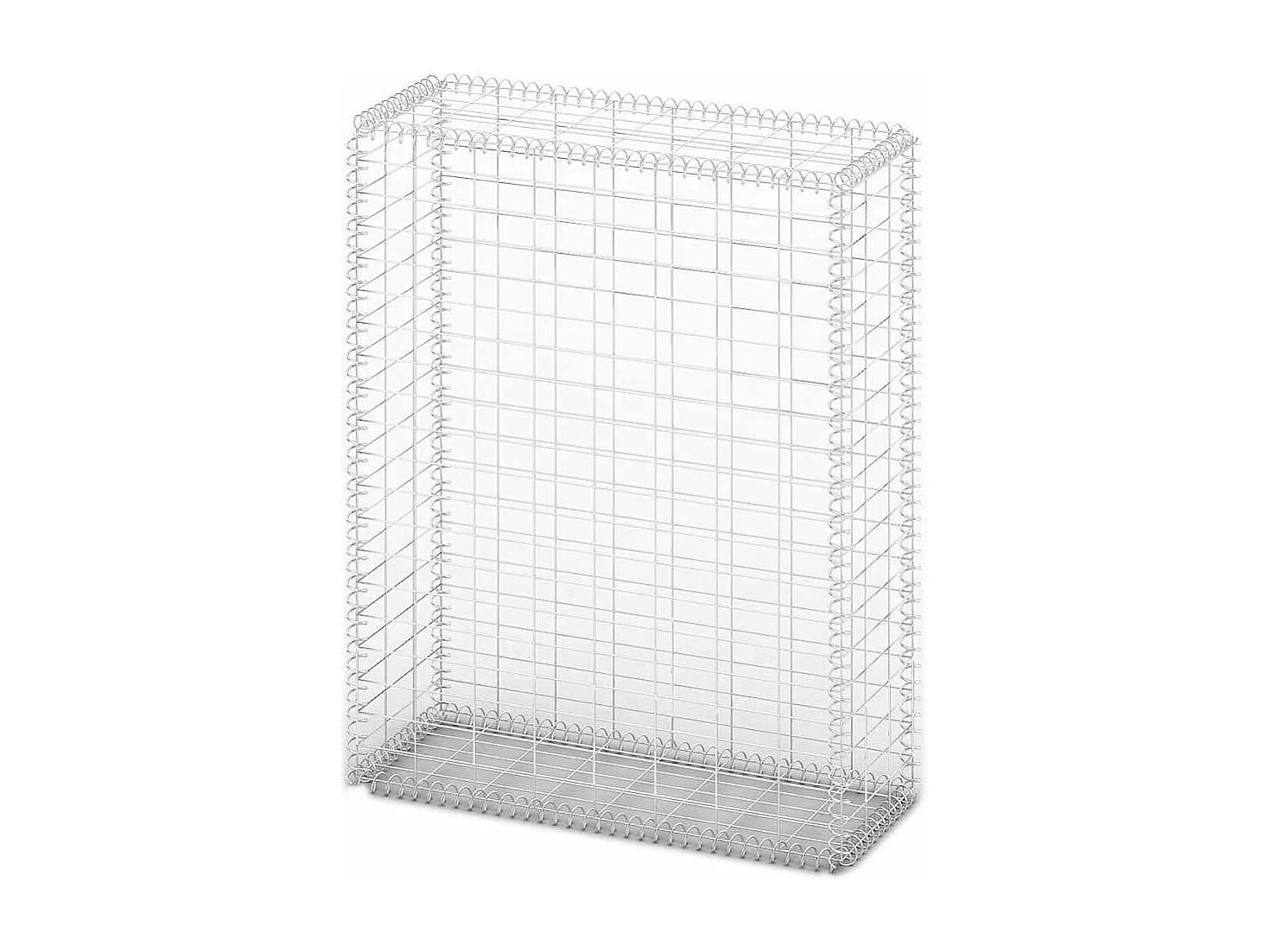 Panier de gabion-Mur en gabion avec couvercle Fil galvanisé 100x80x30 cm