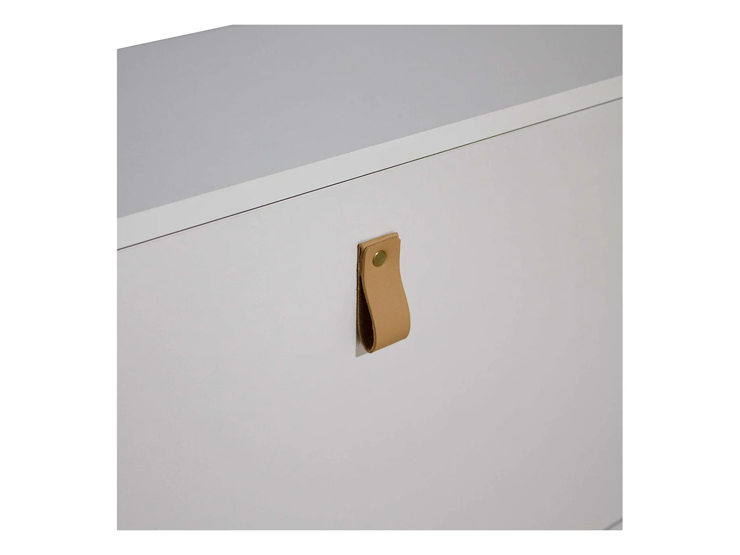 Meuble à chaussures Anzio blanc avec 3 portes pliantes, mélaminé, 129x80x24 cm