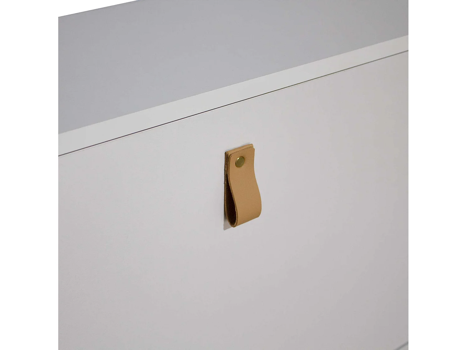 Meuble à chaussures Anzio blanc avec 3 portes pliantes, mélaminé, 129x80x24 cm