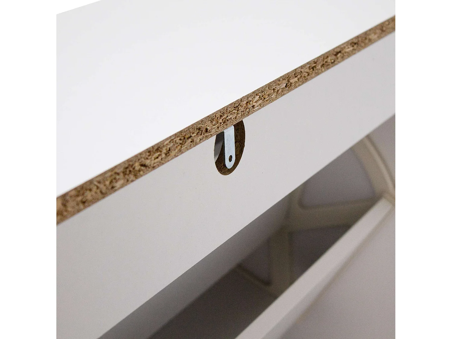 Meuble à chaussures Anzio blanc avec 3 portes pliantes, mélaminé, 129x80x24 cm