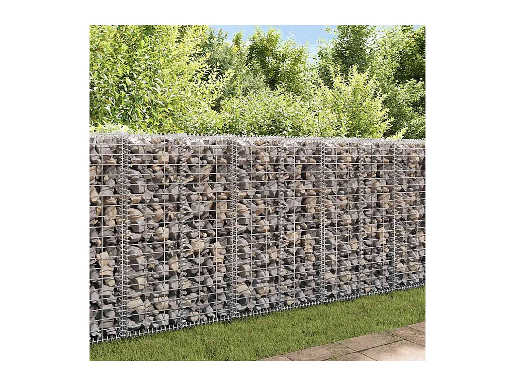 Panier de gabion-Mur en gabion avec couvercle Fil galvanisé 100x30x30 cm