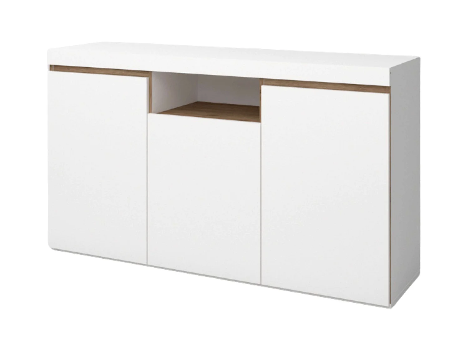 Aparador Elis Salón Blanco Mate y Roble Naturale 81x140x40 cm