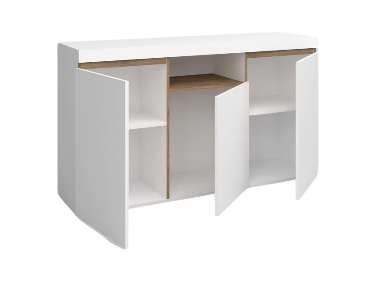 Aparador Elis Salón Blanco Mate y Roble Naturale 81x140x40 cm