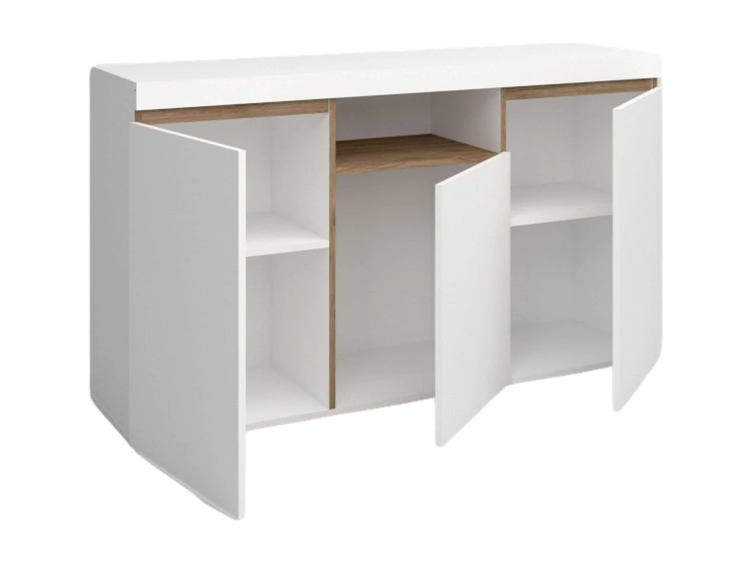 Aparador Elis Salón Blanco Mate y Roble Naturale 81x140x40 cm