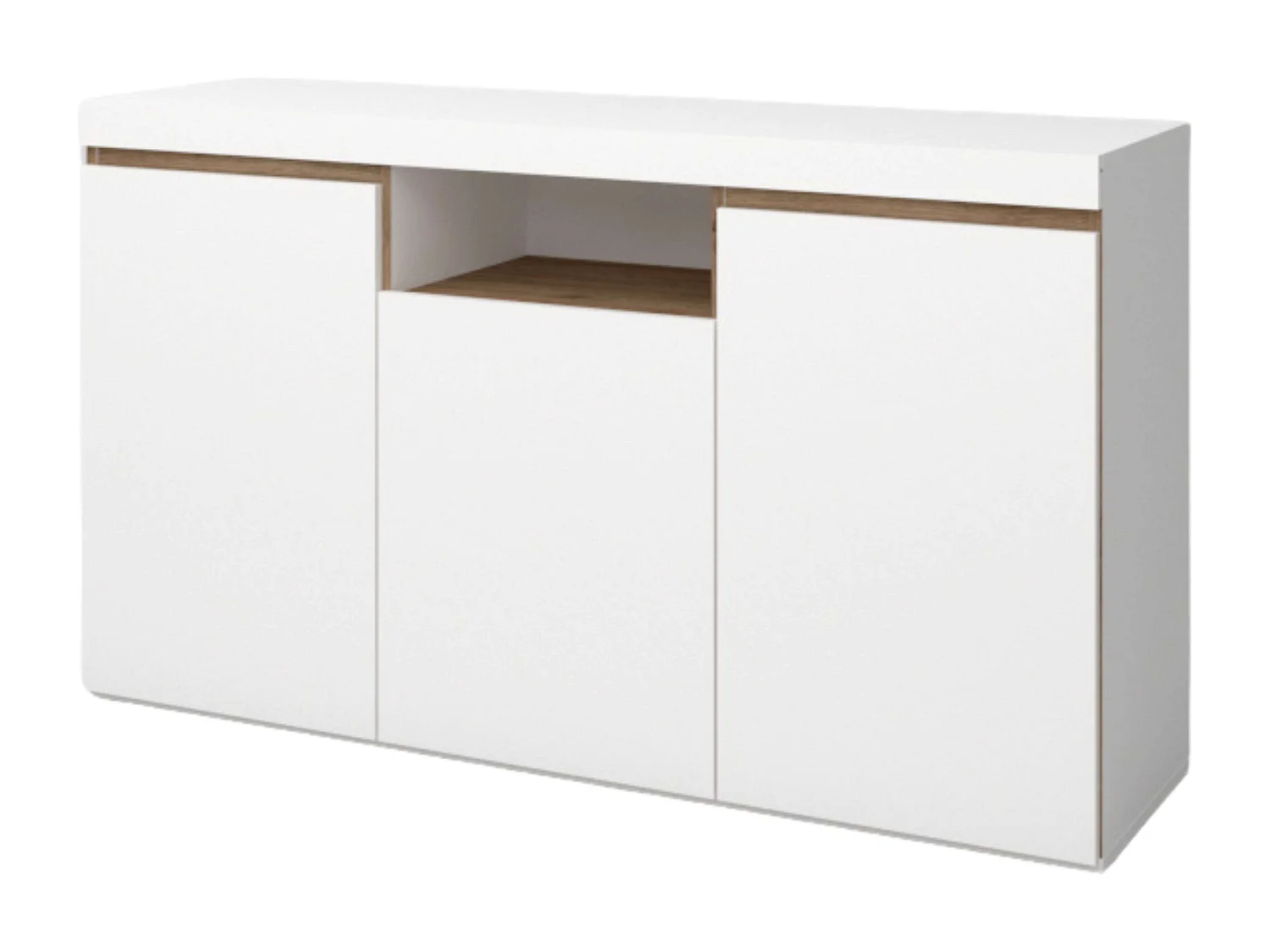 Aparador Elis Salón Blanco Mate y Roble Naturale 81x140x40 cm