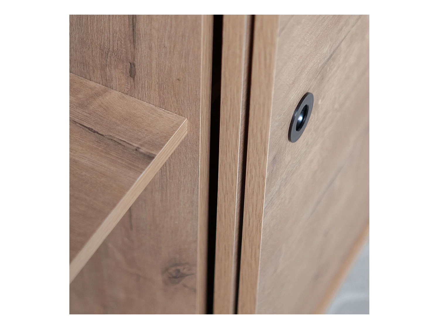 Aparador Kamet Roble Gold y Mármol para Salón Comedor 87x120x40 cm