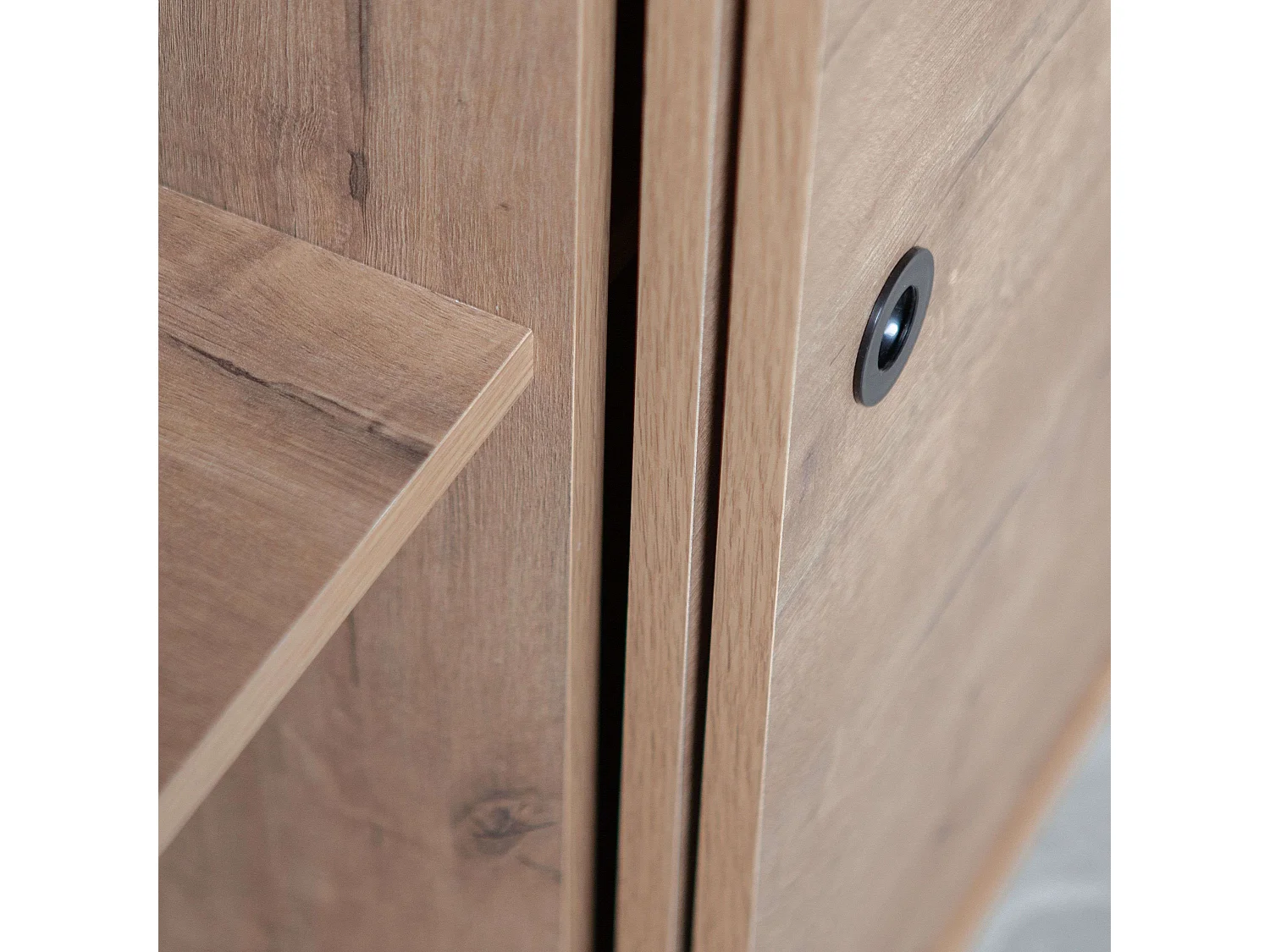 Aparador Kamet Gold Carvalho e Mármore para Sala de Estar e Sala de Jantar 87x120x40 cm