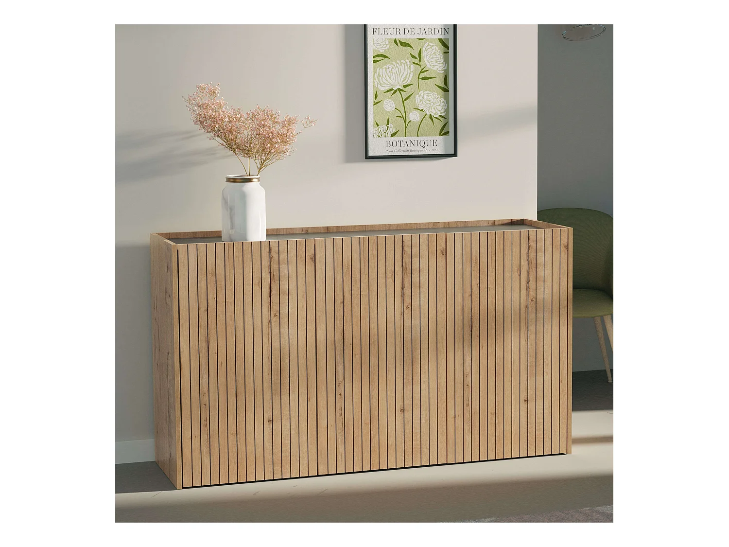 Aparador Salón Irati Moderno Roble Gold y Mármol 140 cm
