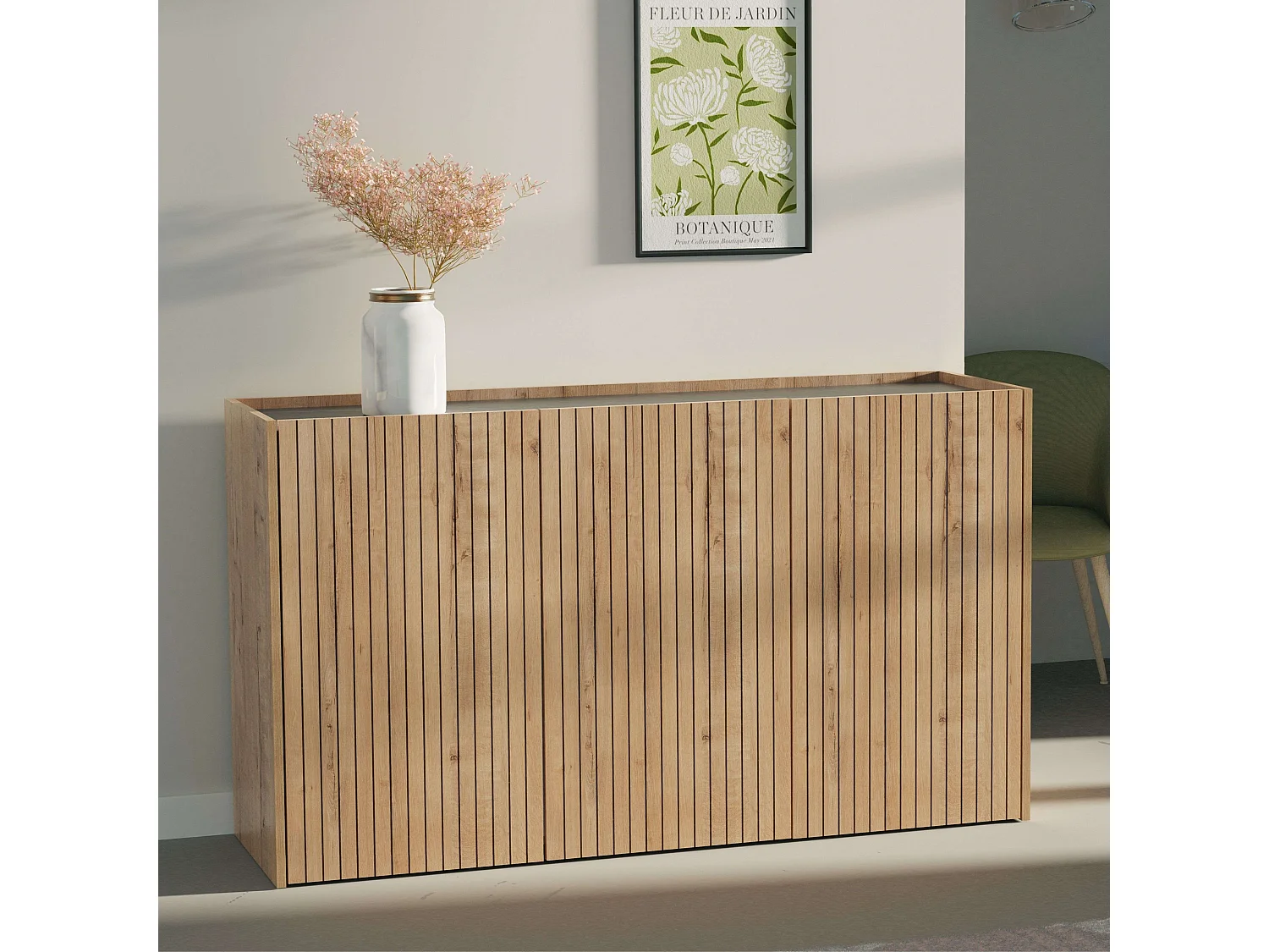 Aparador Salón Irati Moderno Roble Gold y Mármol 140 cm